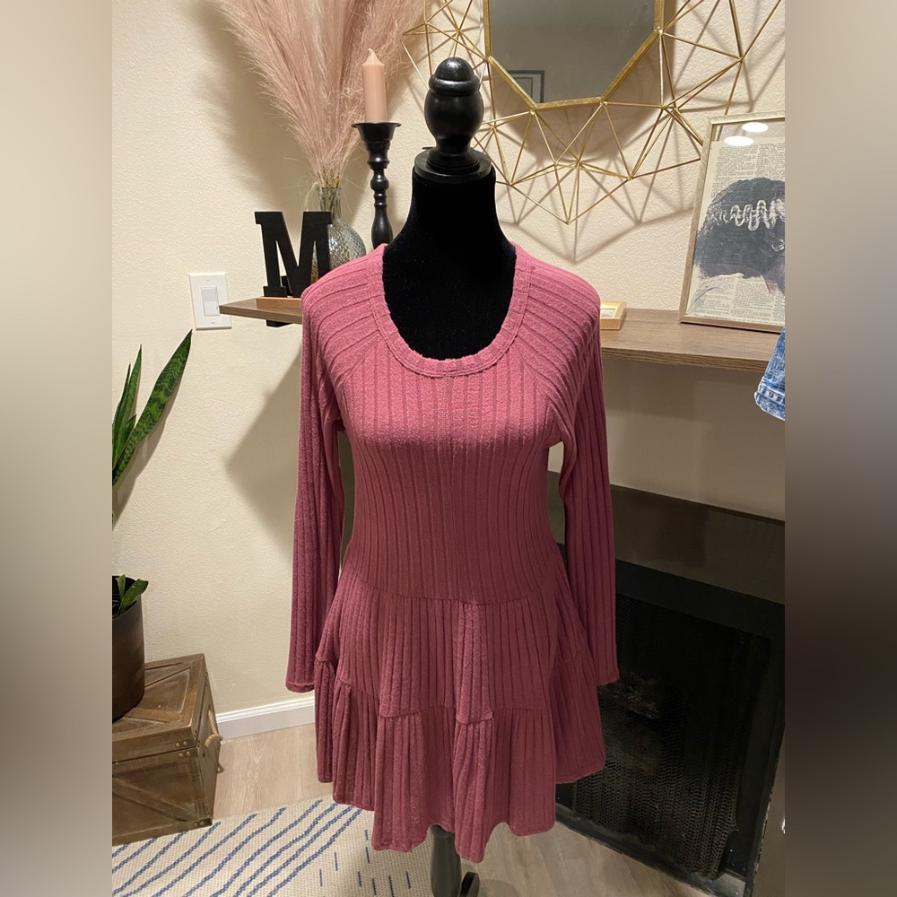NWT Pink, long sleeve,mini maxi dress